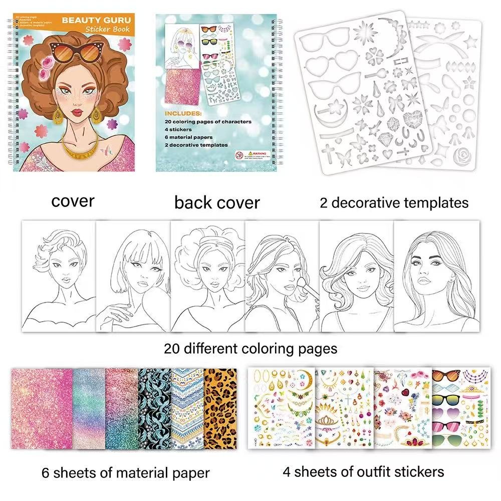 Fashion Sticker Dress-Up & Coloring Book for Girls - 图片 4