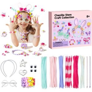 Colorful Chenille Stems for Crafts – 300pcs Pipe Cleaners in Assorted Colors – Kids DIY Art Supplies for Creative Projects, Classroom, Decorations & Handmade Crafts