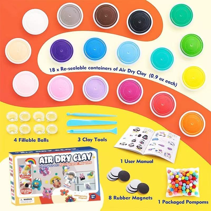 Refrigerator Modeling Sticker Activity Book for Kids – DIY Play Kitchen Scene with Food Stickers & Clay, Pretend Cooking Toy for Toddlers Ages 3+ - 图片 6