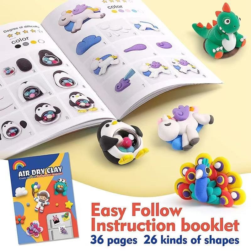 Refrigerator Modeling Sticker Activity Book for Kids – DIY Play Kitchen Scene with Food Stickers & Clay, Pretend Cooking Toy for Toddlers Ages 3+ - 图片 4