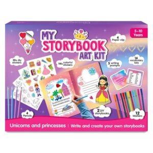Unicorn Princess Storybook Art Kit – DIY Castle Adventure Craft Set for Girls, Sticker & Coloring Activity Book for Kids Ages 4-8